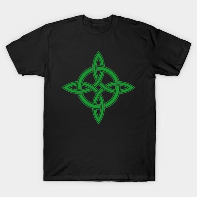 Witch Knot Cross in Green T-Shirt by RavenWake